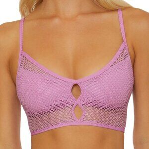 NWT BECCA Women's Mesh Cami Bikini Top Swimsuit, Malva Purple, D-Cup